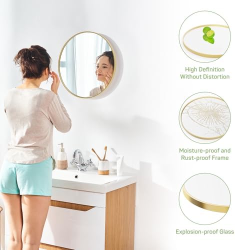 Zibbizo 20-Inch Gold Circle Wall Mirror 1