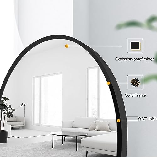 16x48 Hanging Mirror with Black Leather Strap