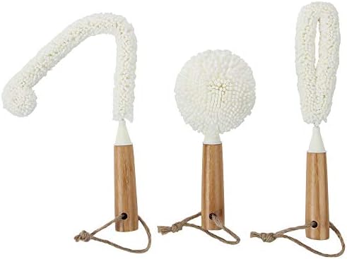 Lilys Home Decanter Cleaning Brush Set with Bamboo Handles
