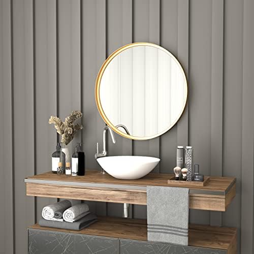 Merrick Lane Monaco Round Gold Frame Mirror 275