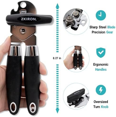 ZKIRON Multi-Function Can Opener with Magnetic Lid Lifter