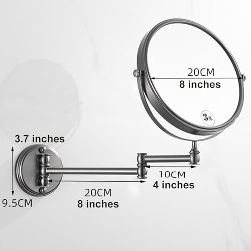 8 Double-Sided Magnifying Mirror with 360 Swivel Wall Mounted