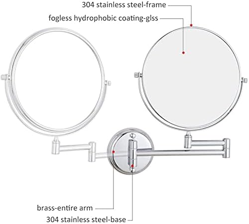 Chrome Double Sided Makeup Mirror with 5X Magnification