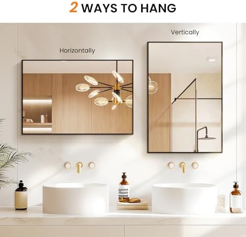 TRAHOME 20x30 Metal Frame Bathroom Wall Mirror
