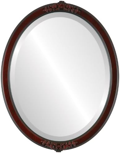 OVALCREST Oval Beveled Wall Mirror - Vintage Cherry 14x18