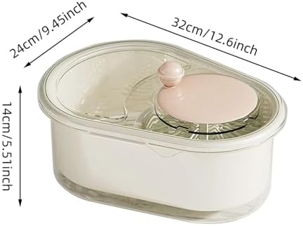 Efficient Manual Fruit Cleaner with Brush and Spinning Basket White