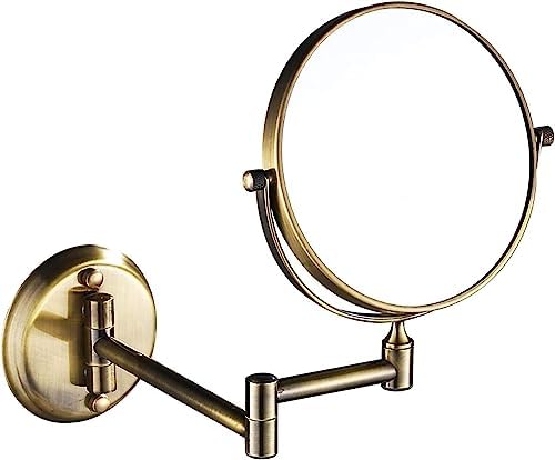 Bleslin Wall-Mounted Brass Makeup Mirror 8 Inch 360 Swivel Double Sided