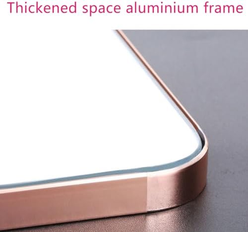 Rectangular Aluminum Bathroom Mirror with Round Corners White 30x40cm