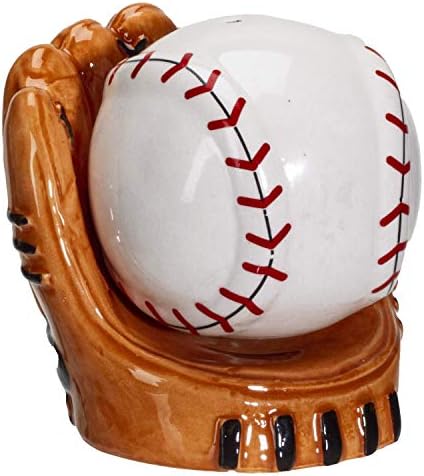 Pacific Giftware Baseball and Gloves Ceramic Shaker Set 1