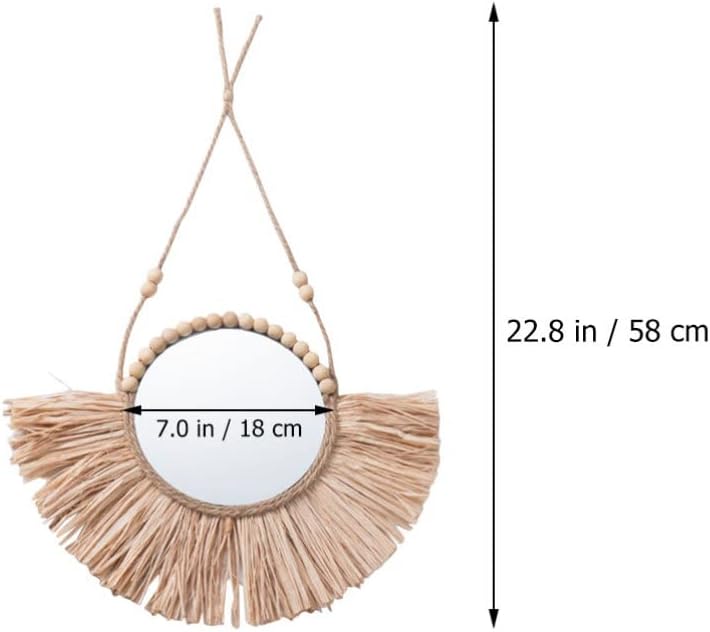 Beavorty Vintage Rattan Round Wall Mirror 1