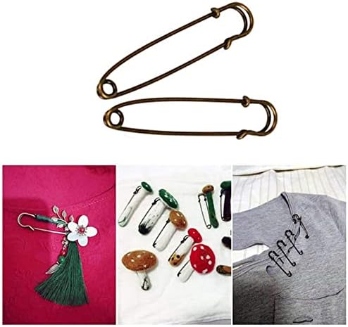 50 Pcs Heavy Duty Large Safety Pins in Brown