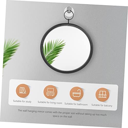 WOONEKY Lighted Round Vanity Mirror Wall Circle Hanging Makeup Mirror