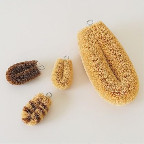 Natural Palm Mini Tawashi Brush - White - Premium Coconut Fiber