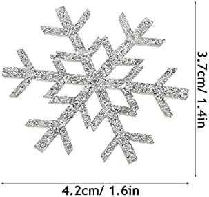 Beavorty 30pcs Silver Snowflake Iron On Patches