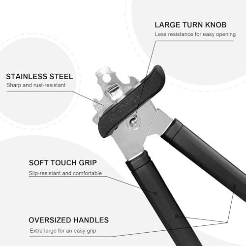 Holinwa Manual Can Opener with Durable Stainless Steel Blade