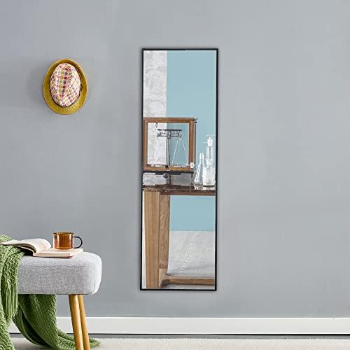 CNANXU Full Length Mirror 48x14 Black Aluminum Frame