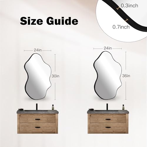 CULER Irregular Black Frosted Wall Mirror