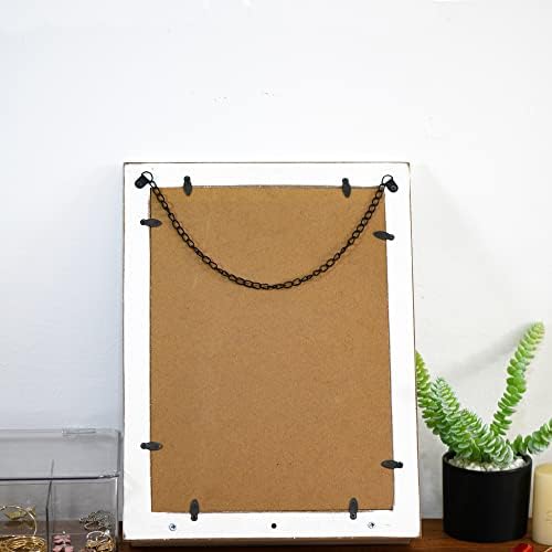 118 x 158 inch Vintage Wood Farmhouse Wall Mirror with Shelf