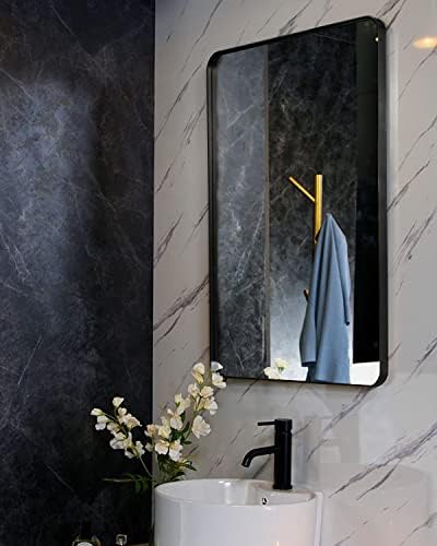 Black Mirror 30x40 Wall Mount Vanity Mirror with Aluminum Frame