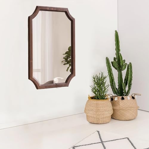NOIRDA Vintage Wood Bathroom Mirror - 136x75in
