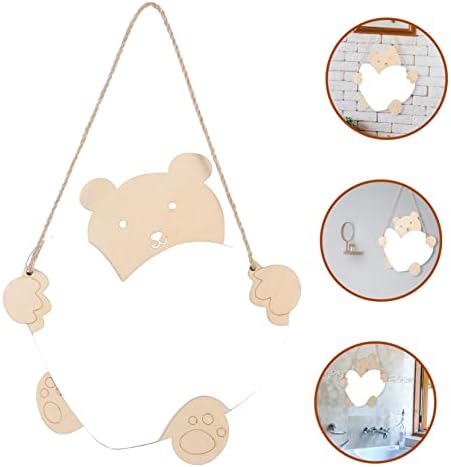 BESPORTBLE Wall Mirror with Bear Decor for Bathroom and Nursery
