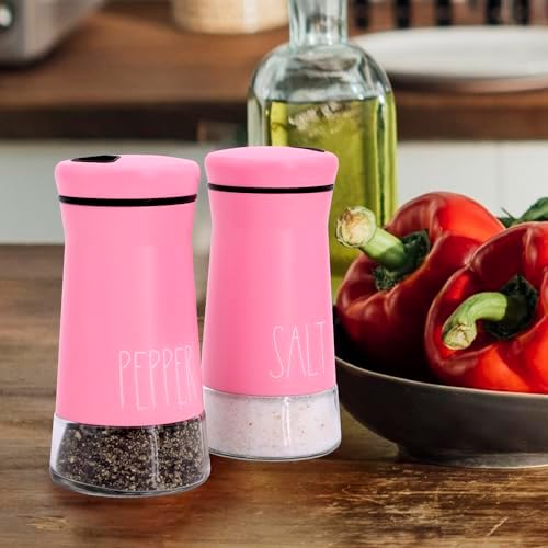 Aelga Pink Salt Pepper Shakers Set
