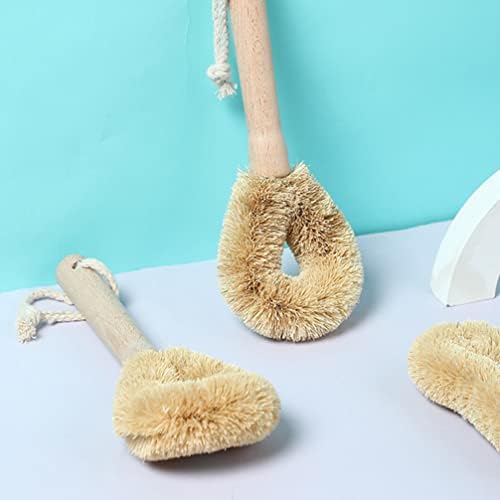 iplusmile 2pcs Kitchen Cleaning Brush with Bamboo Handle 1