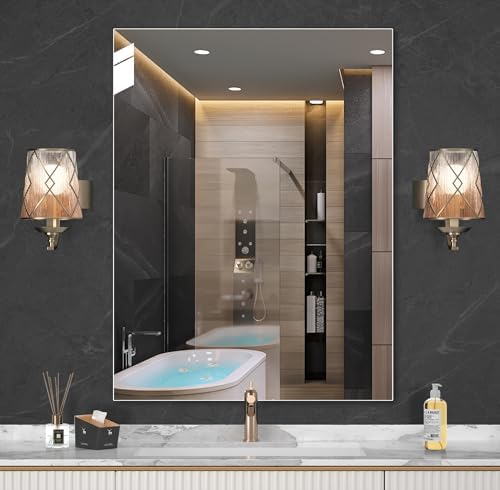 Hasipu 24 x 32 Frameless Bathroom Mirror