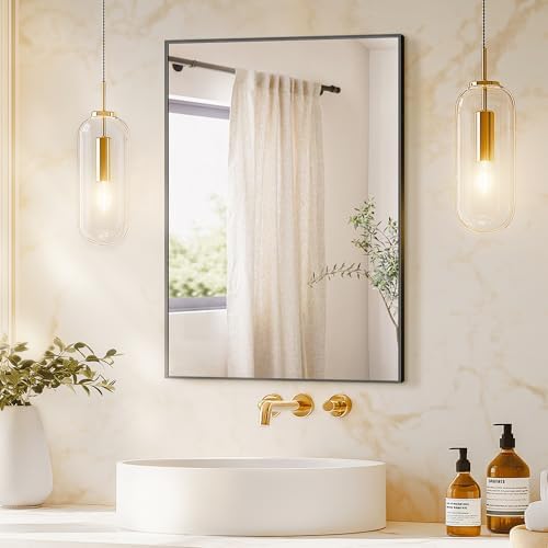 TRAHOME 20x30 Metal Frame Bathroom Wall Mirror