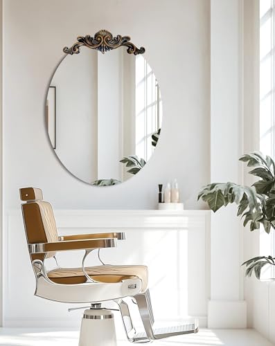 Artloge Baroque Mirror 32x24 Inches Sleek Silver