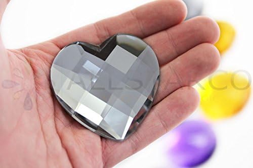 Allstarco 60mm Heart Acrylic Rhinestones 2 Pieces
