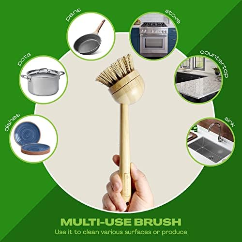 June Lily Long Coconut Dish Brush - Vegan Compostable