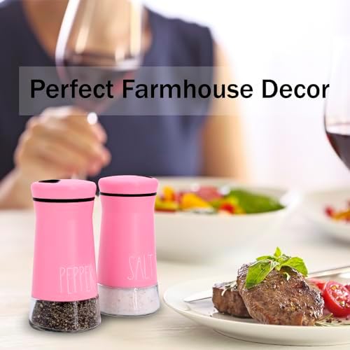 Aelga Pink Salt Pepper Shakers Set