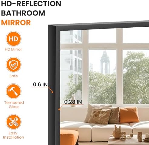 TRAHOME 20x30 Metal Frame Bathroom Wall Mirror