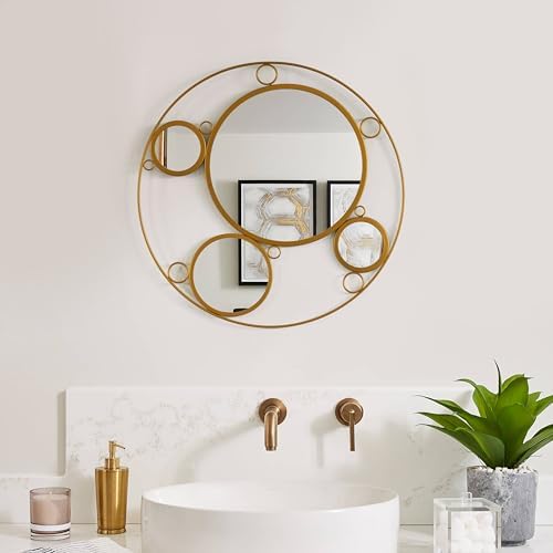 Uniquewise 1975-Inch Gold Frame Mirror with 4 Glass Balls