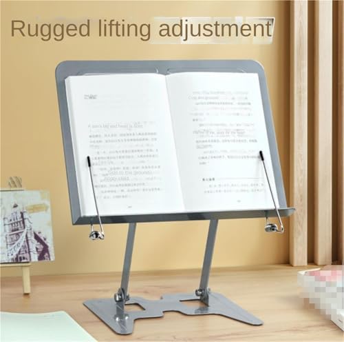 Adjustable Cookbook Holder with Foldable Stand for Cookbooks and Tablets Blue