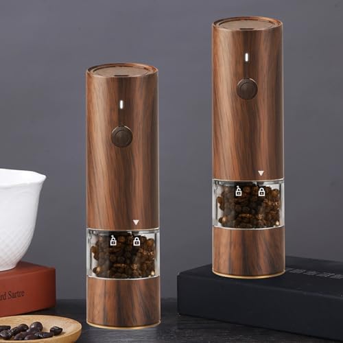 SOONHUA Rechargeable Salt Pepper Mill Set with LED Light