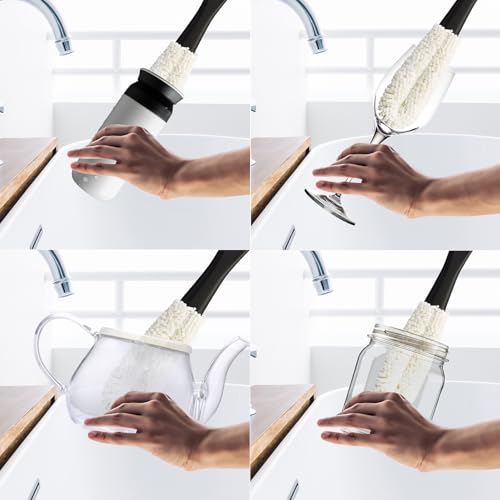 HIC Kitchen Bar Soft Foam Stemware Brush for Wine Glasses