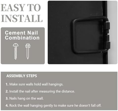 HEBOIX Black Entryway Mirror 24W x 36H