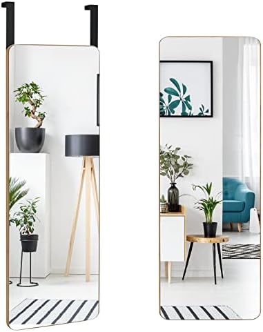Tangkula 395 x 14 Rectangle Mirror with Bamboo Frame