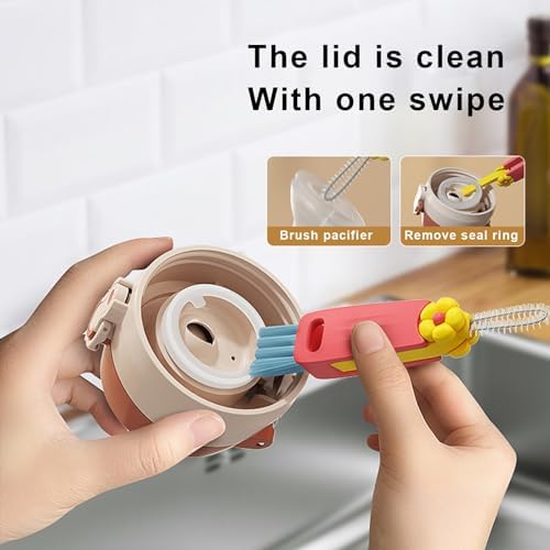 PERZOE 3 in 1 Cup Lid Cleaning Brush Set