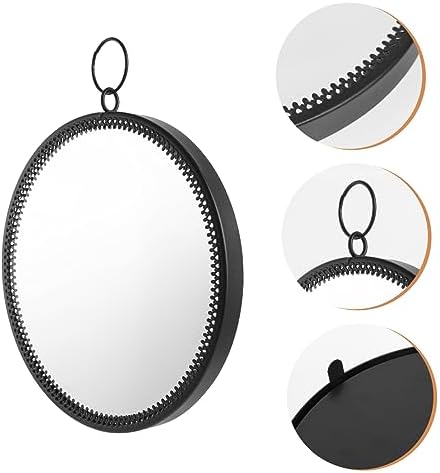 Ciieeo Rustic Round Wall Mirror for Bathroom and Bedroom
