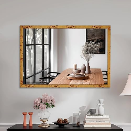 DUQIMO Rustic Wood Framed Vanity Mirror 20x30 Inch 1