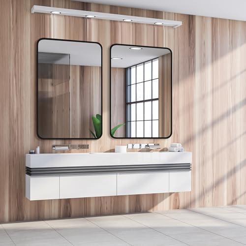 ZENY 24x36 Inch Black Metal Frame Bathroom Mirror