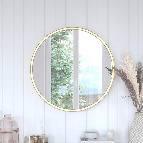 Large Round Wall Mirror with Gold Frame - 275 Vanity Mirror