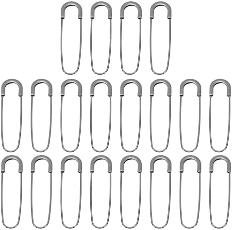 MECCANIXITY 80mm Safety Pins 20pcs Metal Black