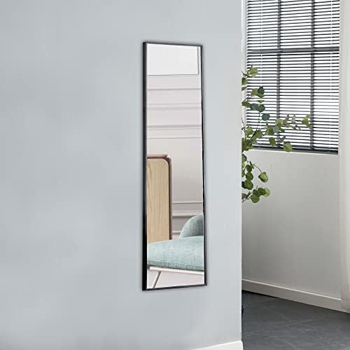 CNANXU Full Length Mirror 48x14 Black Aluminum Frame