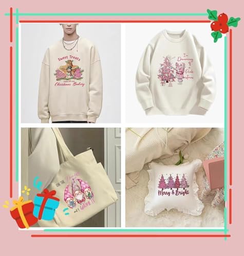 GRITOSE 6 Sheets Christmas Iron-on Transfers for T-Shirts