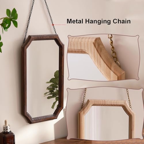 NOIRDA Vintage Wood Bathroom Mirror - 136x75in