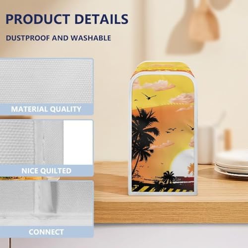 Yuresuaet Beach Sunset Can Opener Cover with Dust Protection Polyester Anti-Fingerprint